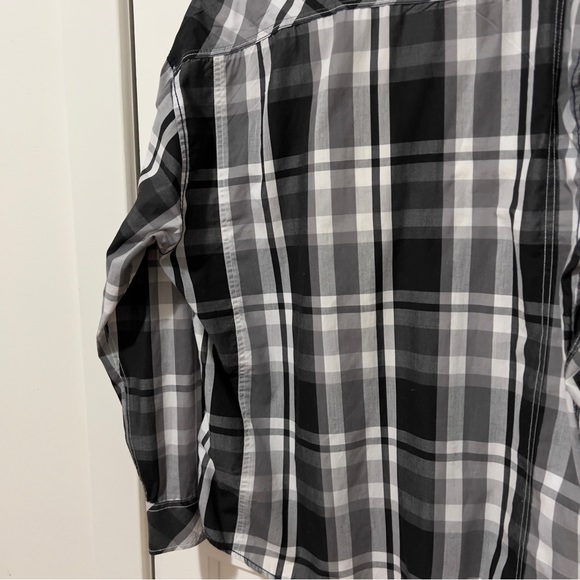 Black Ice Black and White Plaid Button Down - Picture 2 of 9